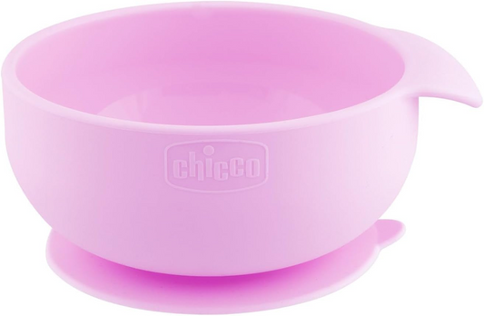 CHICCO set EASY START kom met zuignap lepel slabbetje 6m+