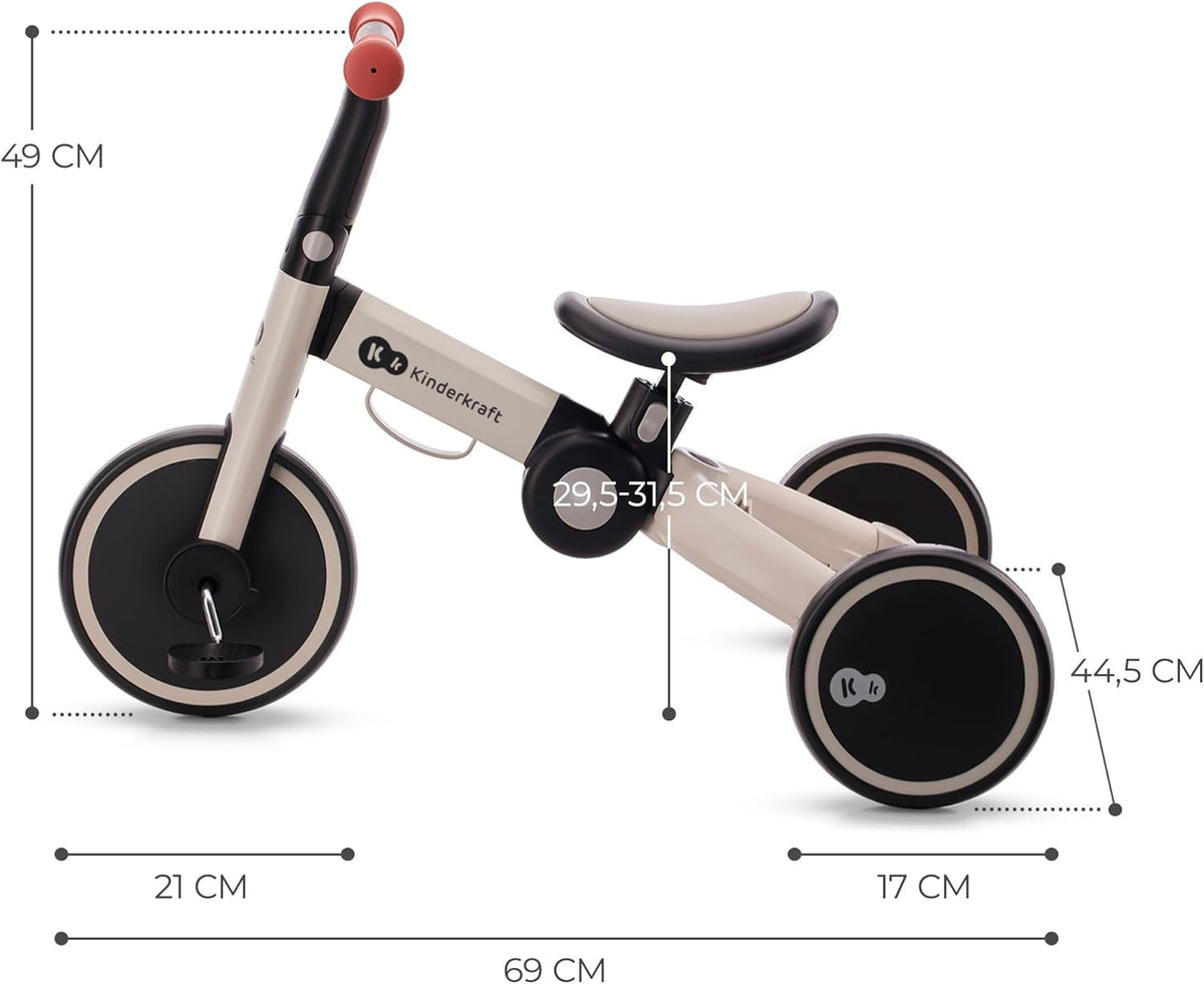 KINDERKRAFT 4TRIKE tricicletă 3în1 pentru copii 12 luni+