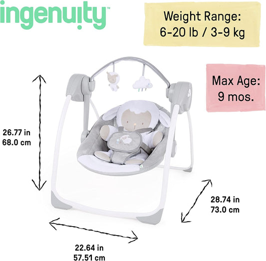 INGENUITY Comfort2GO pihenő HANGOK VIBRÁCIÓK Cuddle Lamb "O"