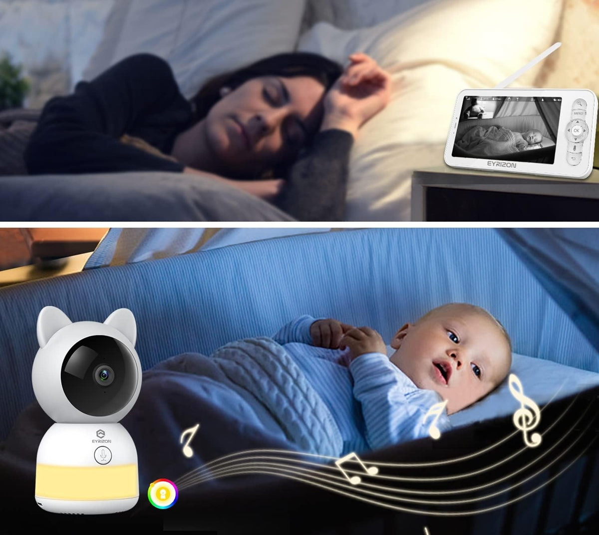 EYRIZON ferngesteuertes Babyphone 5" 2K HD + App