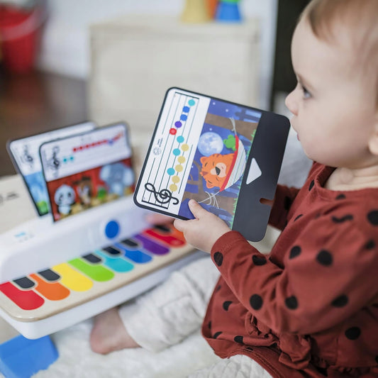 HAPE BABY EINSTEIN pianoforte in legno touch + 5 schede musicali