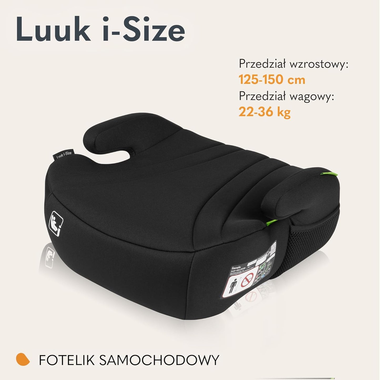 LIONELO LUUK I-SIZE fotelik samochodowy PODWYŻSZENIE do 36kg