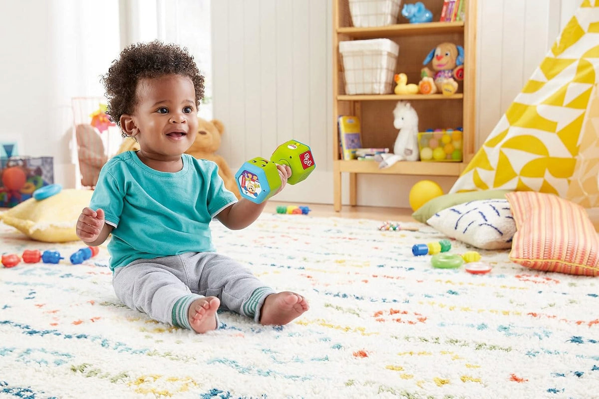 FISHER-PRICE interaktívna činka, hrkálka, zvuky a svetlo, J. NEMECKÝ