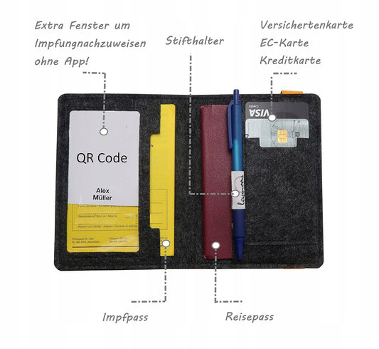LEYMOON ORGANIZER ETUI für Dokumente und Impfpass – Produktfoto 2