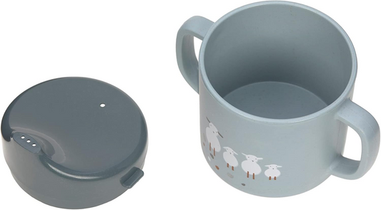 LASSIG Sippy Cup Tiny Farmer Sheep hrnček s náustkom 150 ml 6 m+