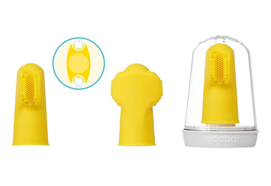 FRIDA BABY periuță de dinți din silicon pentru deget + cutie etui