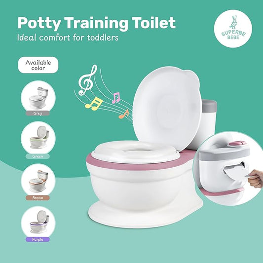 SUPERBE BEBE pot de toilette avec compartiment pour papier toilette + SON