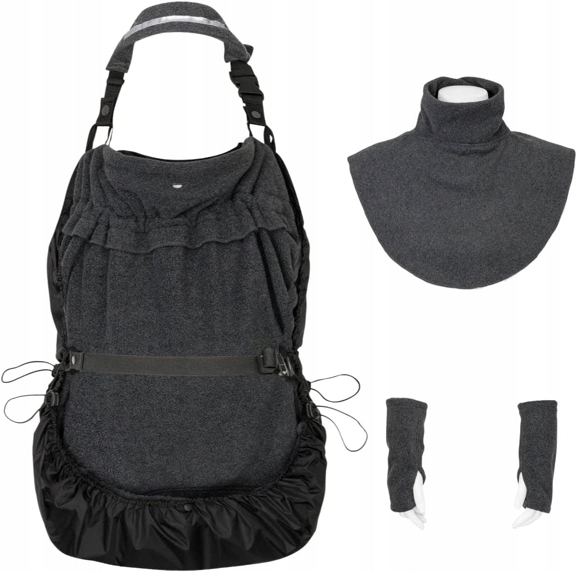 HOPPEDIZfleece carrier cover with rain cover, gloves and chimneycolour anthracitematerial fleeceNew condition