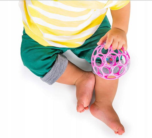 BRIGHT STARTS Oball Rattle inel de dentiție silicon cu zornăitoare 10 cm
