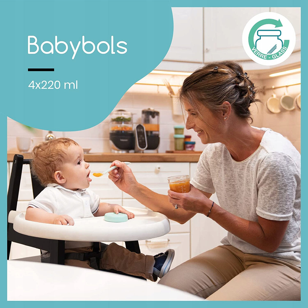 BABYMOOV Babybols üveg tárolóedények 4 x 220 ml