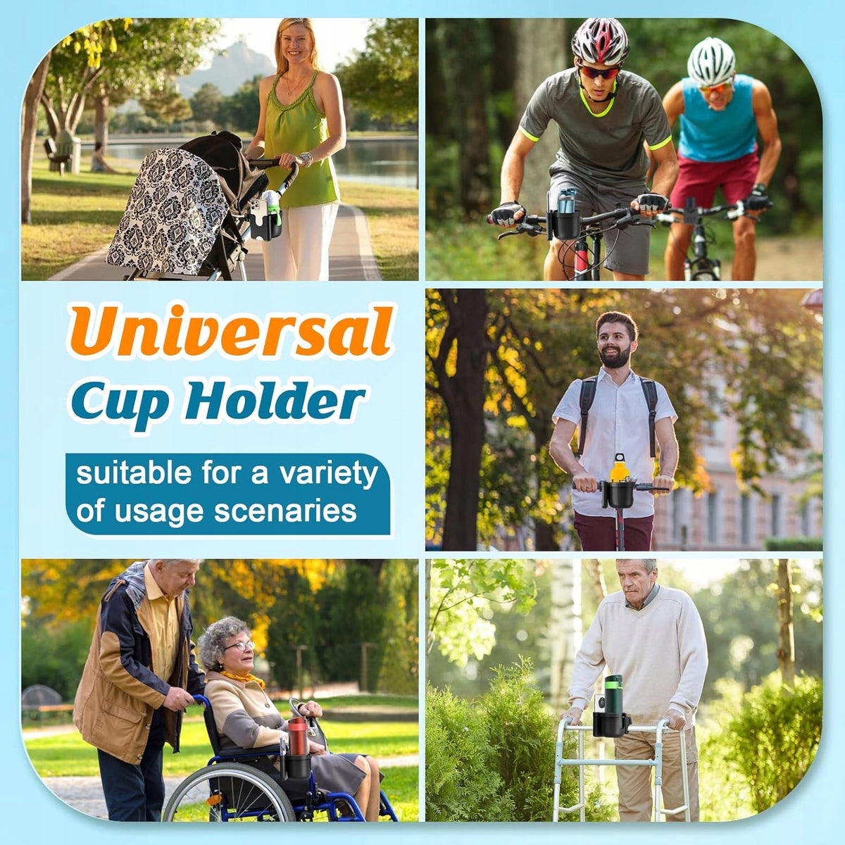 GUISEAPUE universele beker- en telefoonhouder voor kinderwagen, fiets, step