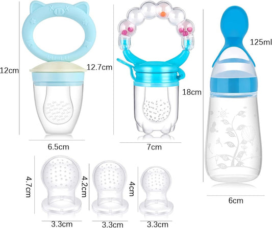 KOSHINE suzetă pentru fructe 2 bucăți 5 tetine + linguriță 125 ml și lanț