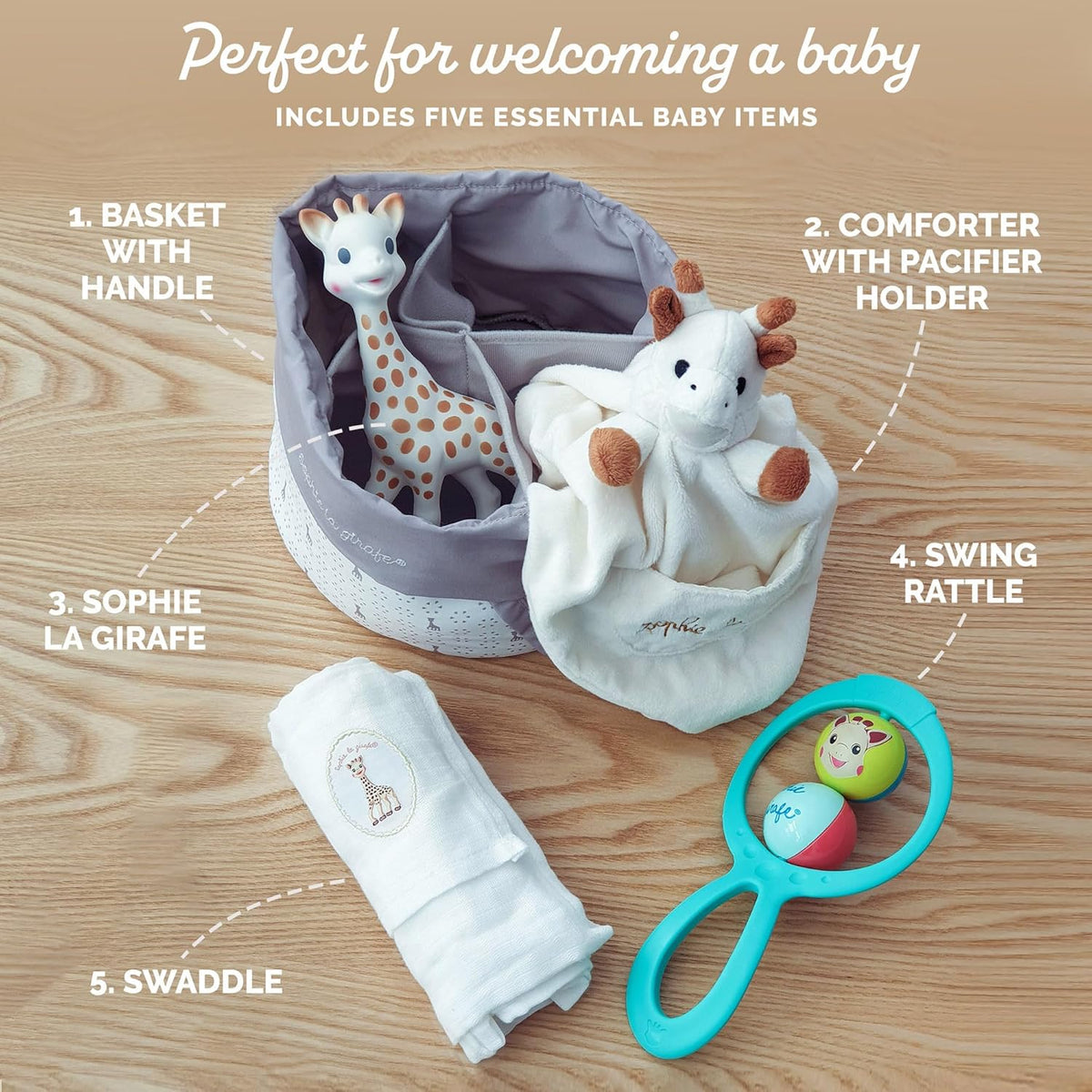 GIRAFA SOPHIE set pentru bebeluși COȘ CADOU
