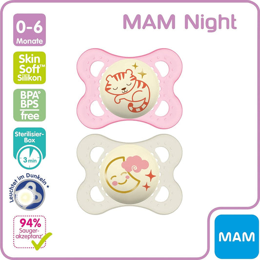 MAM ORIGINAL NIGHT sucette apaisante x2 0-6mois