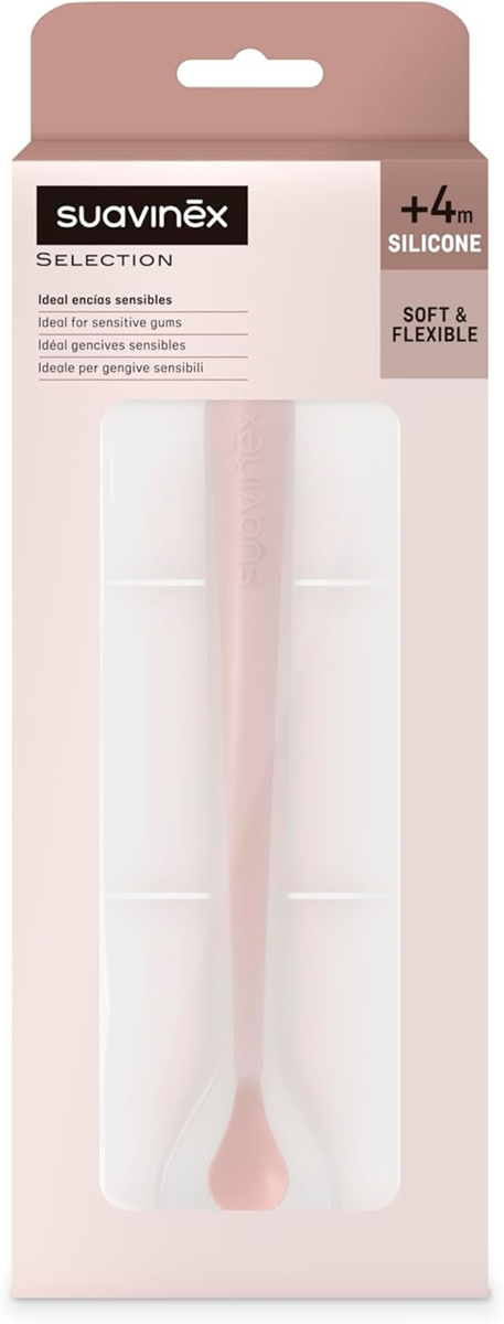 SUAVINEX Selection linguriță flexibilă din silicon 16 cm 4 m+ roz