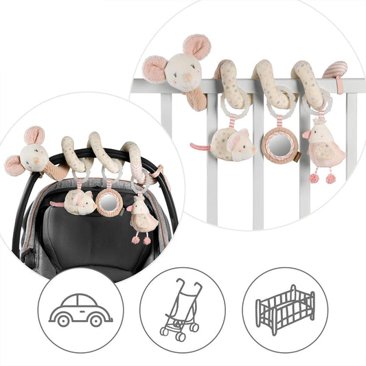 FEHN espiral colgante para cochecito, cuna o silla RATÓN 35 cm bordado luminoso