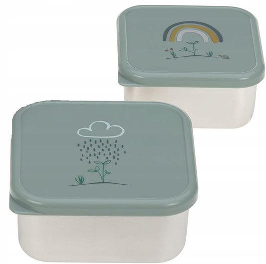 LASSIG Snackbox Edelstahl BROTDOSE x2