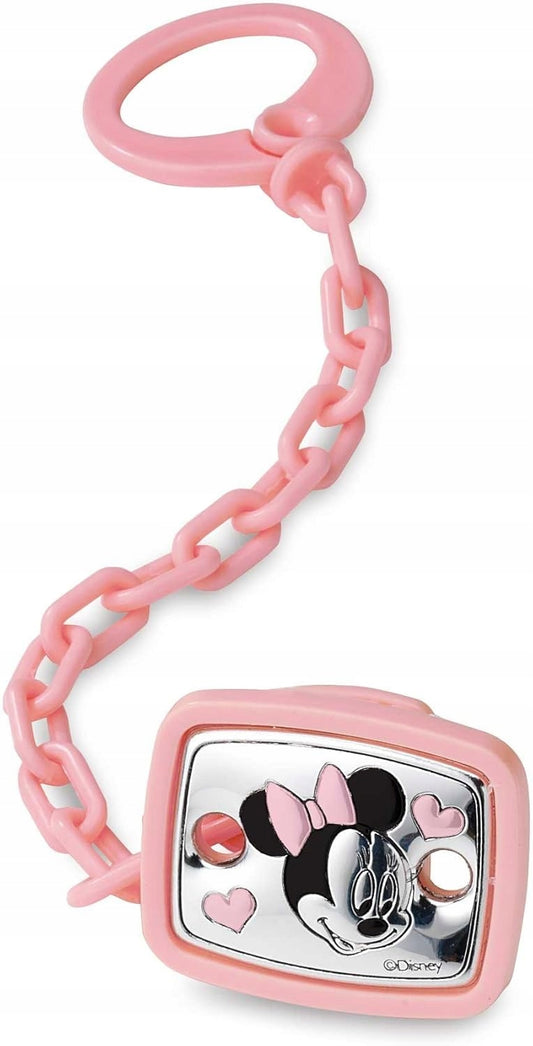 VALENTI DISNEY Minnie cutie pentru suzetă + lanț cu strat PVD (argint)