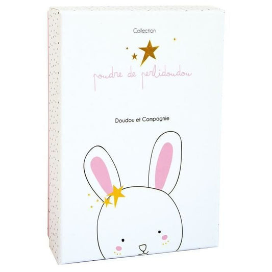 DOUDOU et COMPAGNIE królik z uchwytem na smoczek, przytulanka 15 cm dla niemowląt 0+