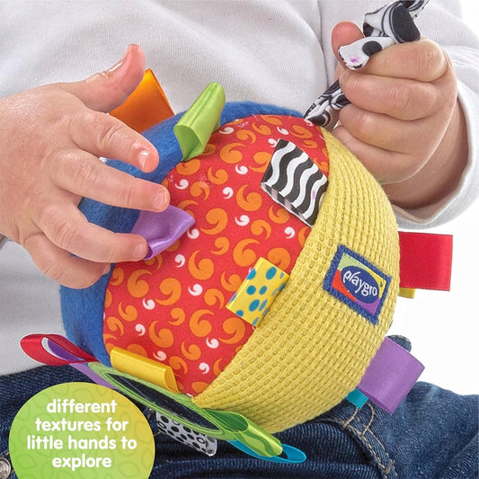 PLAYGRO Loopy Loops minge senzorială din pluș cu oglindă și clopoțel