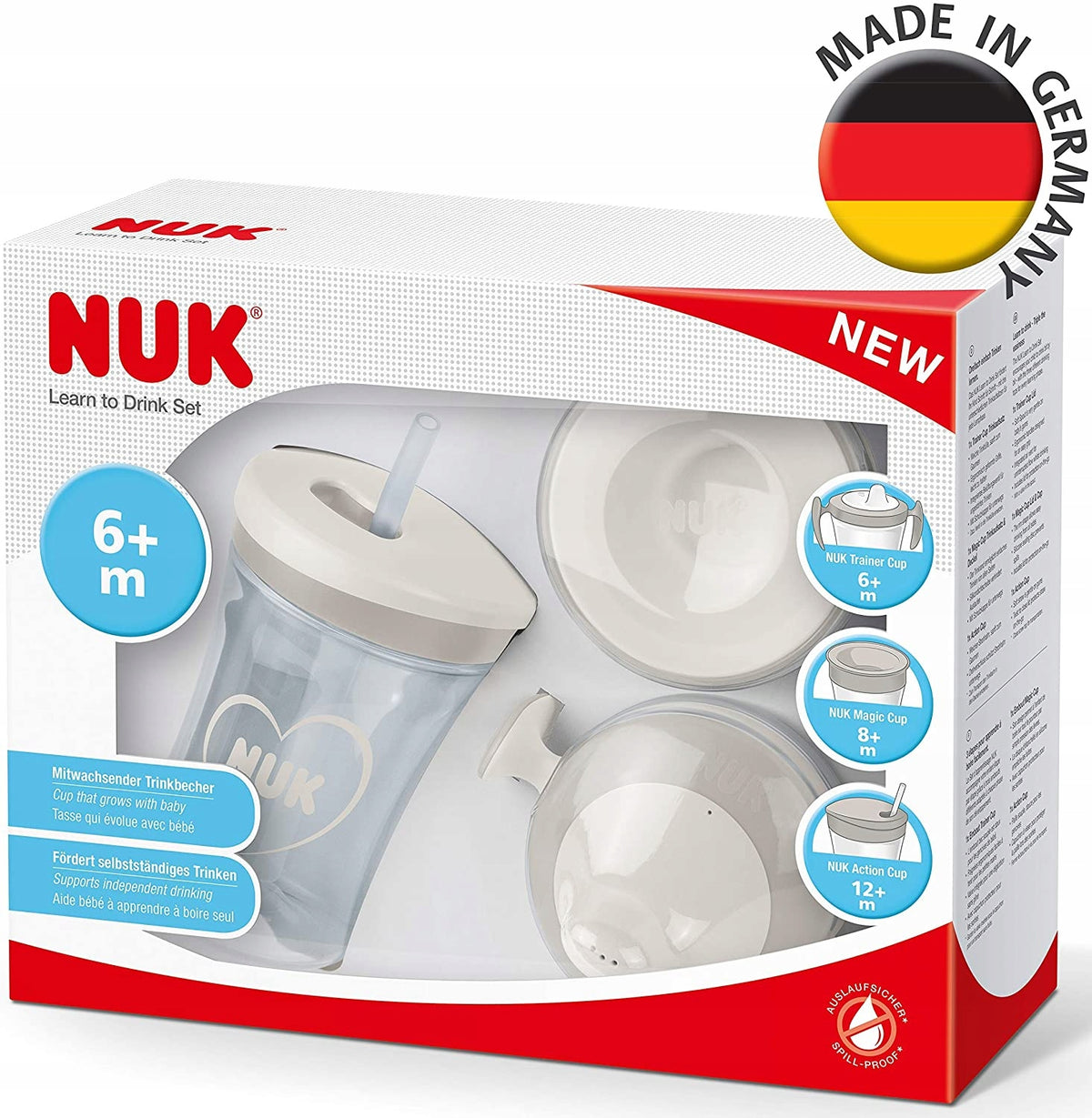 Set NUK pentru învățarea băutului, cană + 3 tetine