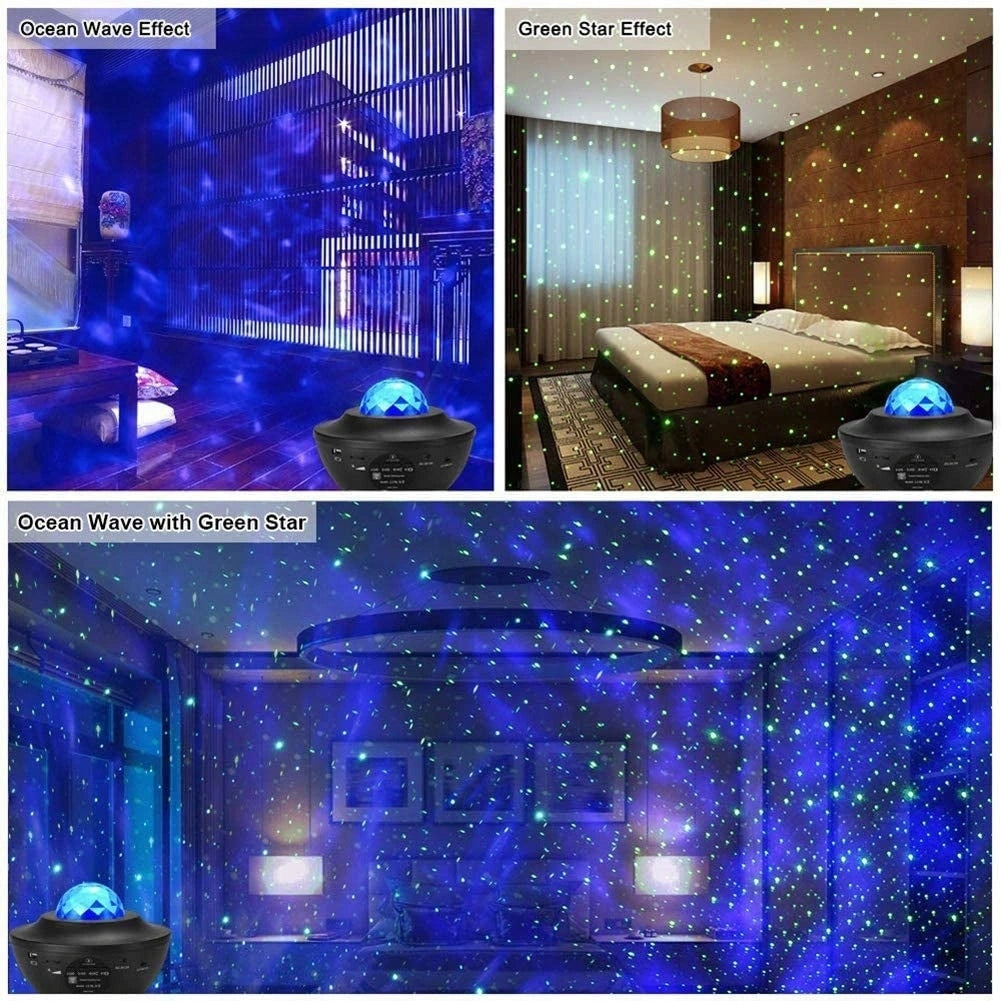 VOKSUN Proiector LED Bluetooth stele + telecomandă