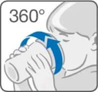 NUK Mini Magic Cup cană anti-vărsare 360° 160 ml 6 luni+ fosforescentă în întuneric