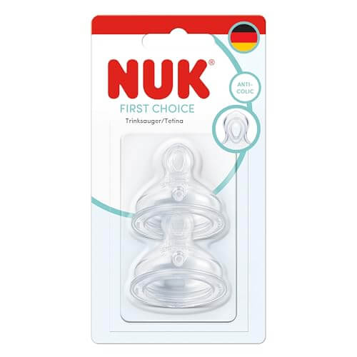 Tetine NUK First Choice pentru biberon, de la 6 luni, Flow Control, 2 buc.