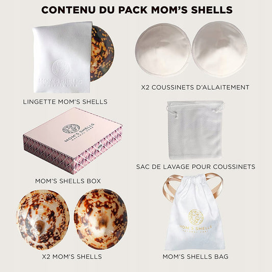 MOM'S SHELLS schelpvormige borstschelpen met parelmoer, maat S