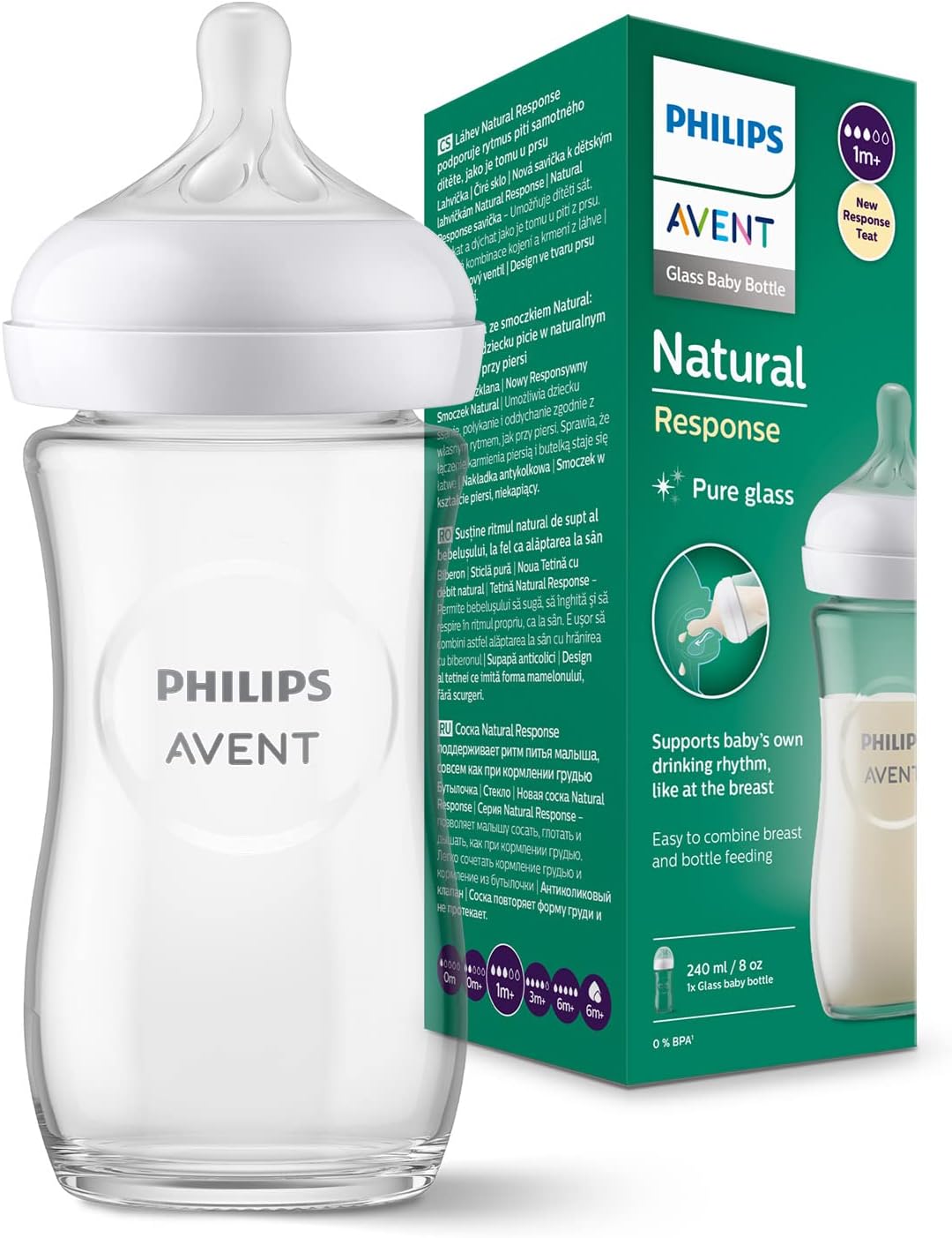 PHILIPS AVENT Natural RESPONSE butelka 240 ml 1msc+ SZKŁO