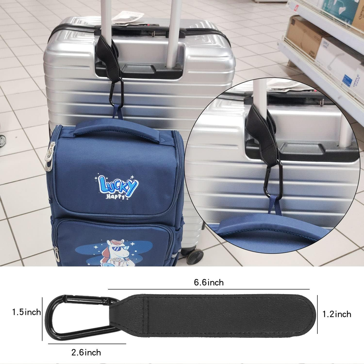 Ganchos para sujetar la bolsa al marco del carrito 2 piezas Mosquetones