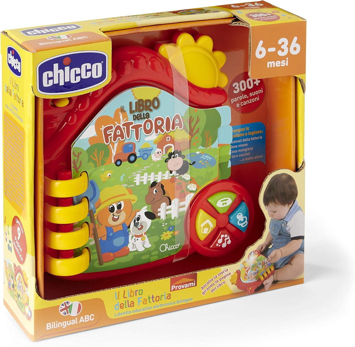 CHICCO Fermă electronică carte educativă LIMBA ENGLEZĂ și ITALIANĂ