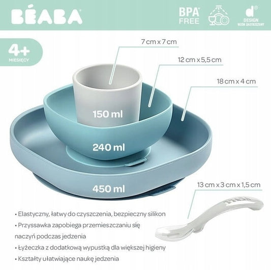 BEABA set di stoviglie in silicone con ventosa