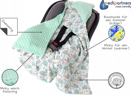 MEDIPARTNERS Fußsack / Decke MINKY für Babyschalen