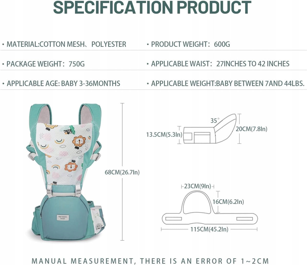 NUKIED marsupiu ergonomic cu centură lombară 6în1