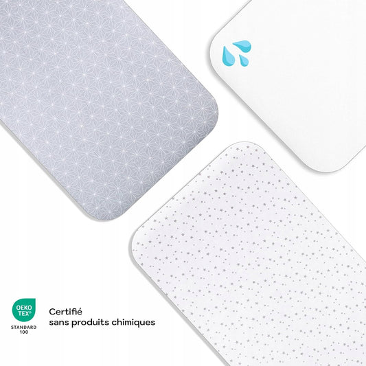 LOVELY HIPPO cearșaf pentru pătuț x2 55x90 + protecție pentru saltea