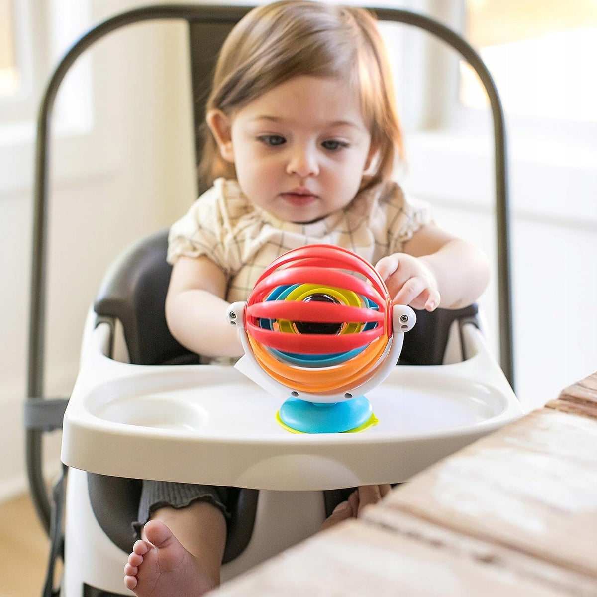 BABY EINSTEIN Sticky Spinner jucărie cu zornăitoare și ventuză 3 luni+