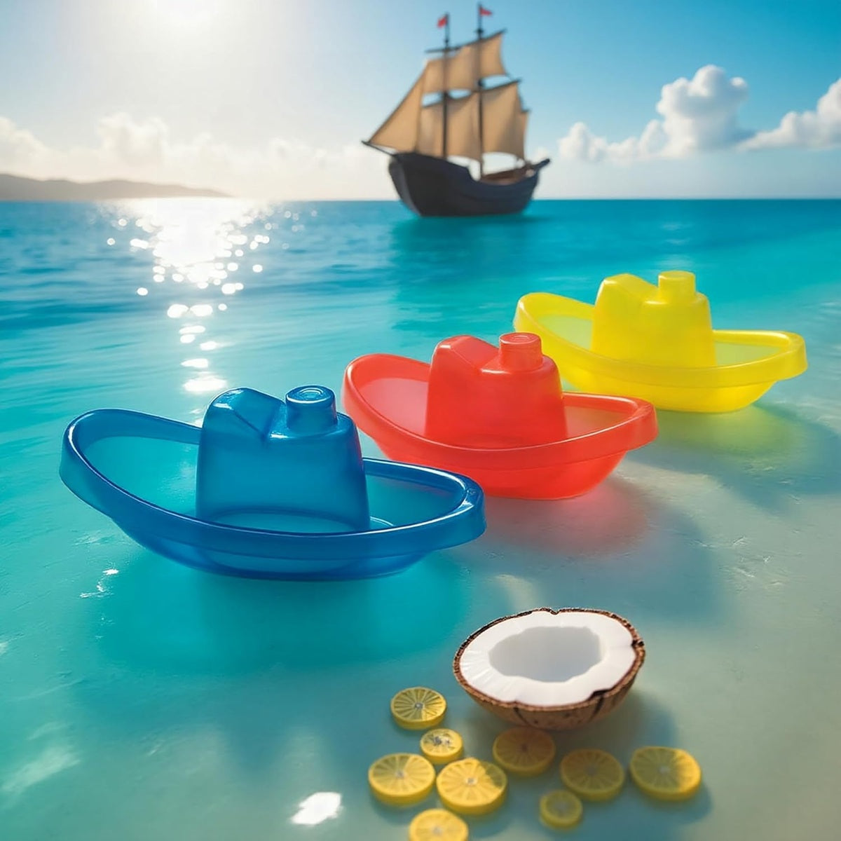 PLAYGRO Bright Baby Boats jucării de baie 3 bărci 11 cm