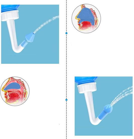 HOUDIAN Neti Pot irigator nazal pentru copii și adulți, 2 capete, 300 ml