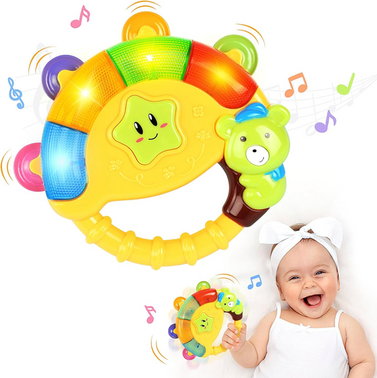 BAOLI tamburin interactiv melodii sunete lumini 16,5 x 17,5 cm
