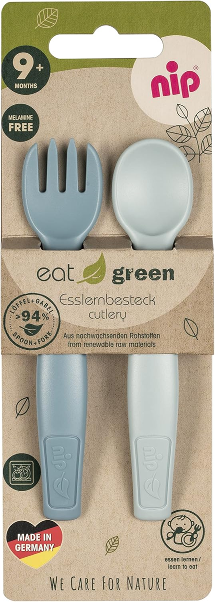 NIP Eat Green σετ μαχαιροπίρουνα 9μηνών+