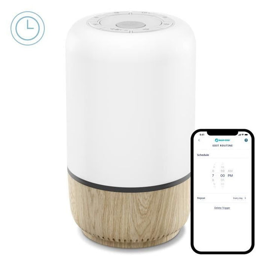 MAXI-COSI Soothe éjjeli LED lámpa hangszóróval Connected Home alkalmazással