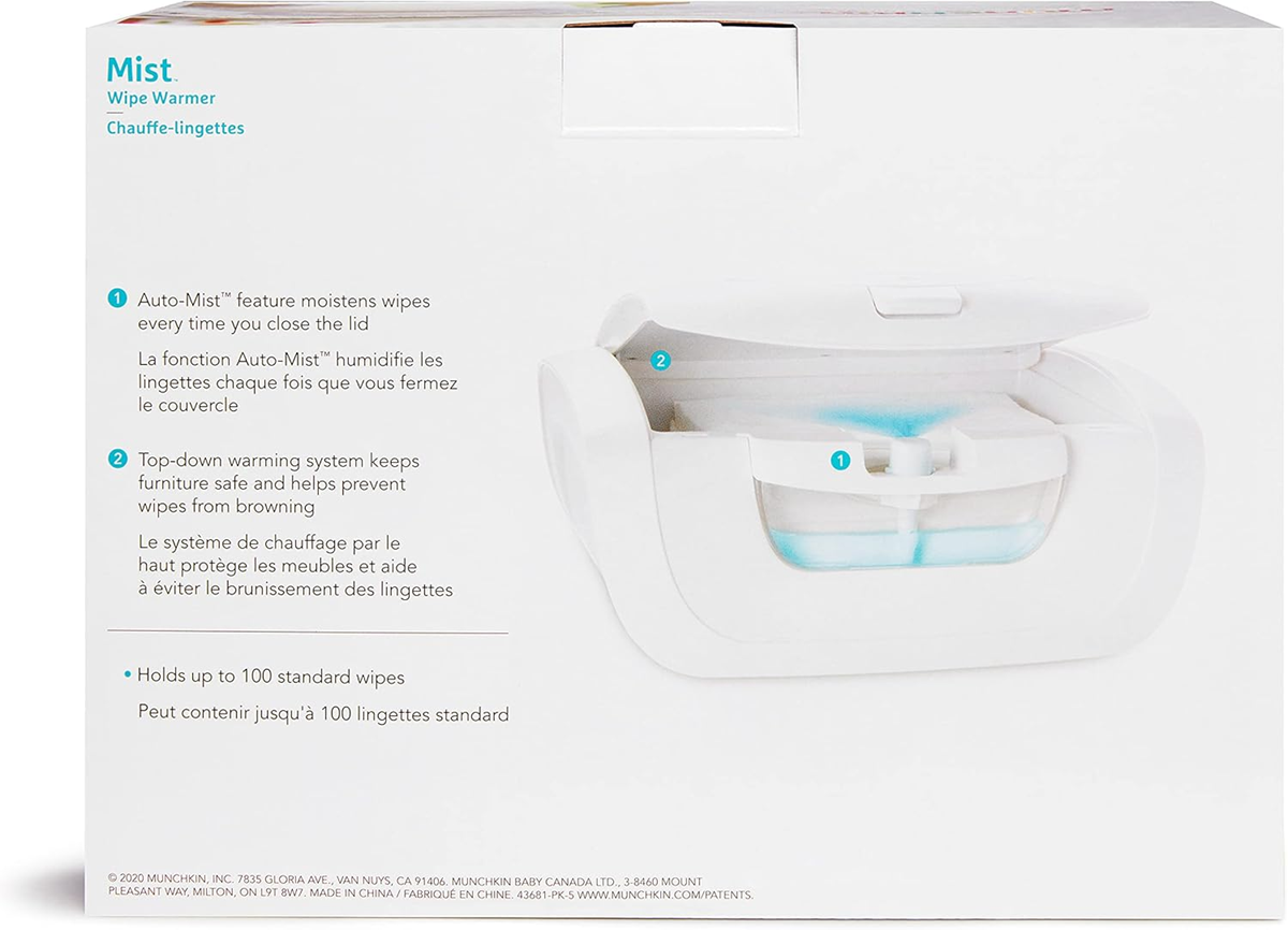 MUNCHKIN MISTtissue warmer with additional moistening functioncolour whitematerial plasticnew condition
