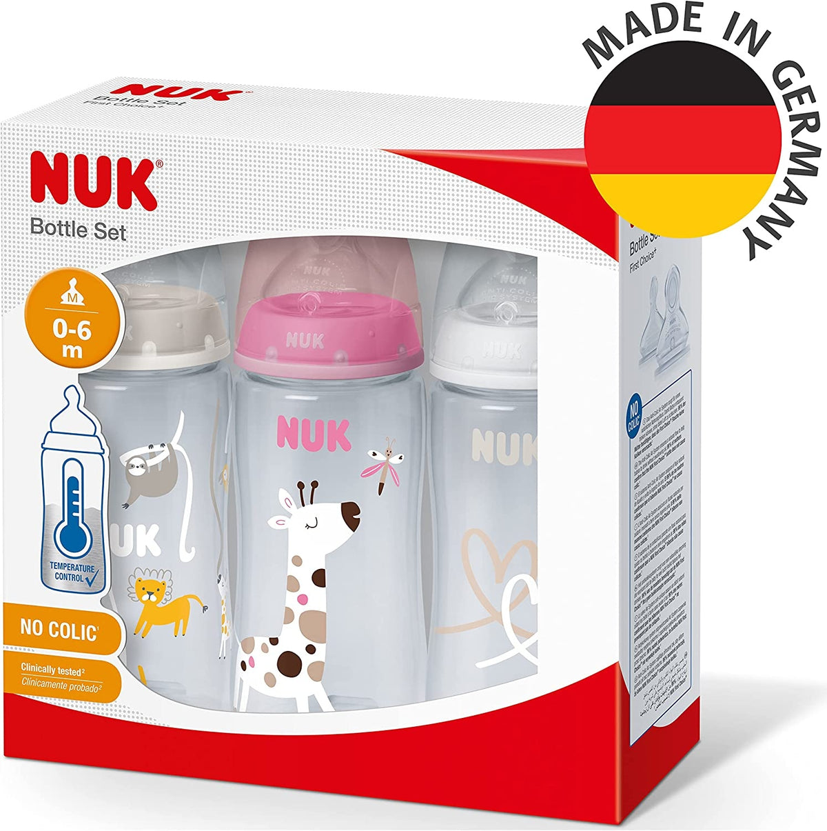 NUK No Colic σετ μπιμπερό 3x 300 ml 0-6