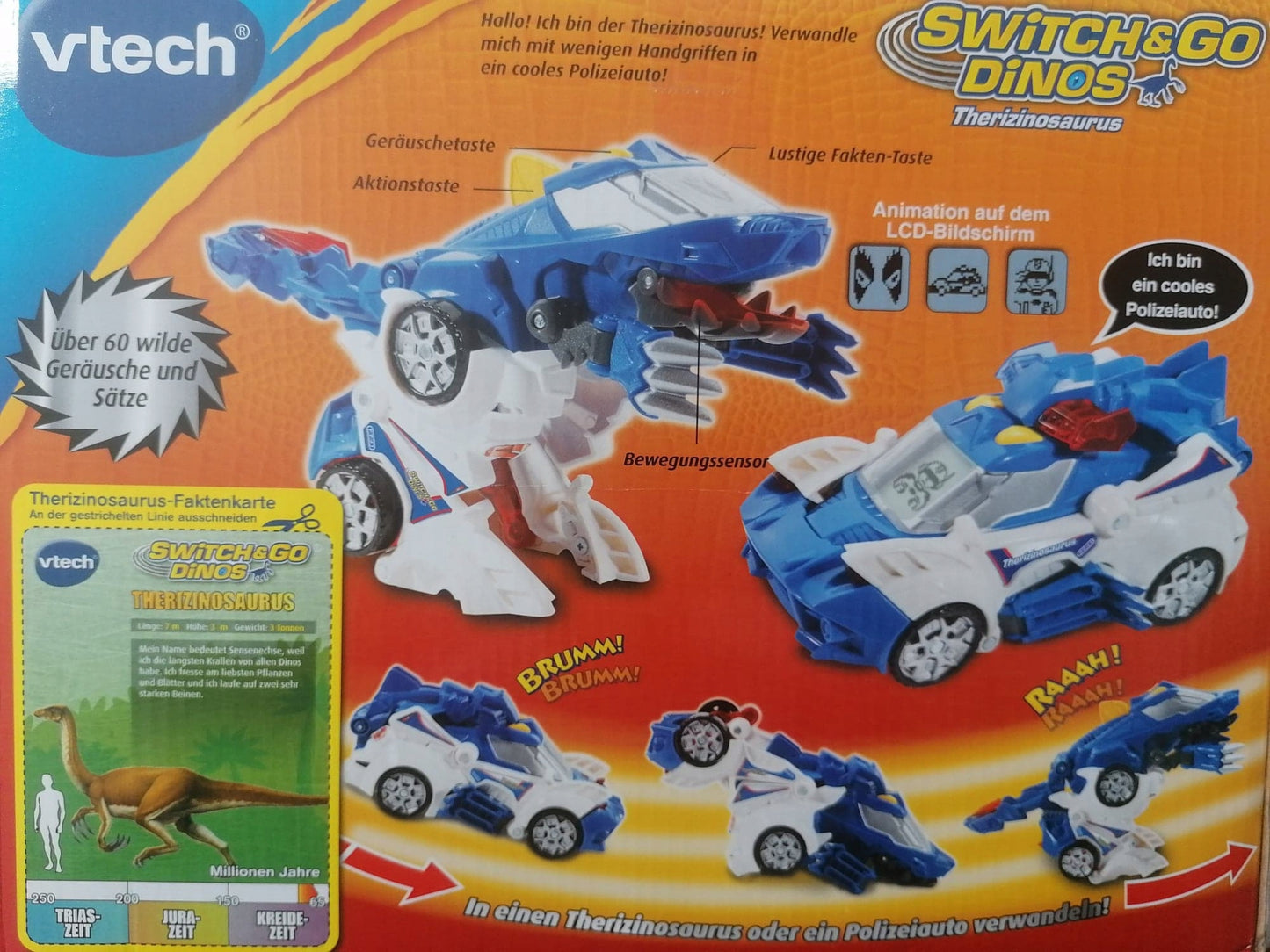 VTECH Switch&Go Dinos TRANSFORMERS német nyelvű