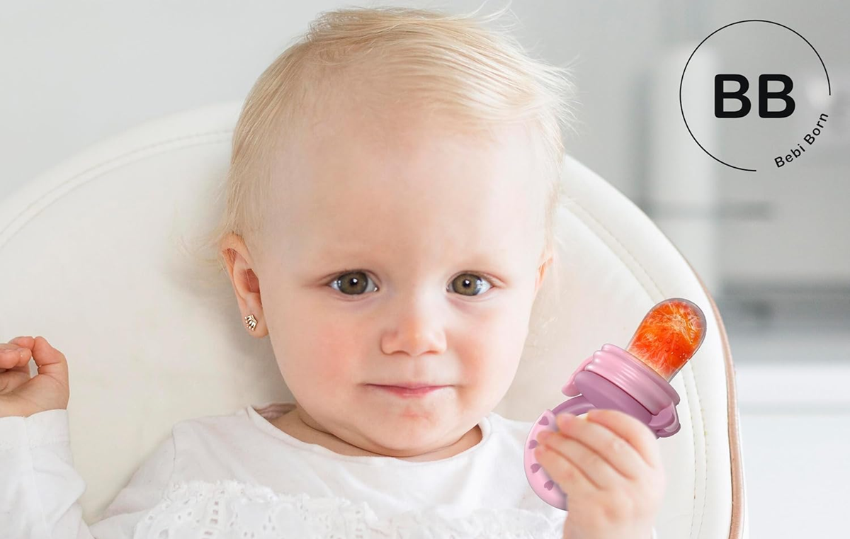 BEBI BORN inel gingival distribuitor de fructe pentru copii 3-24 luni 3 tetine