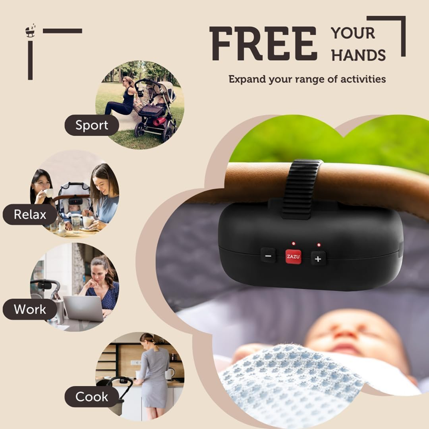 ZAZU Baby Rocker schommelstoel voor kinderwagens wiegelied Cry Sensor