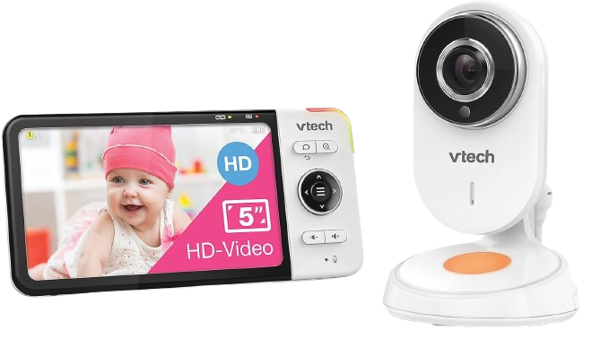 VTECH BM818 HD baby monitor cu cameră cu unghi larg și ecran LCD de 5"
