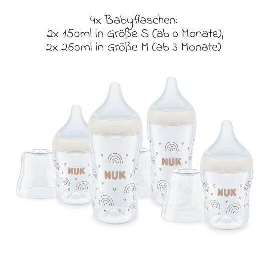 NUK Perfect Match Rainbow set de început cu biberoane 150 / 260 ml 3 luni+