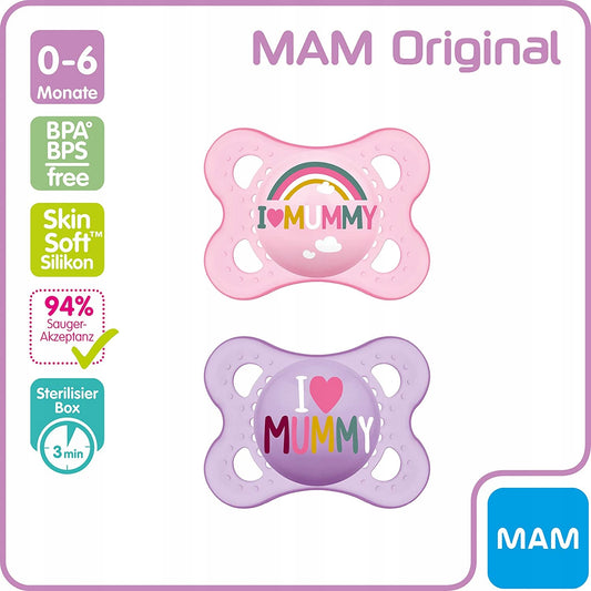 MAM ORIGINAL suzetă calmantă x2 0-6 luni + cutie